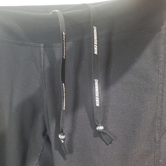 Nike Dri-Fit Elastic Drawstring Waist Crop Running Workout Pants Black small - Picture 5 of 7
